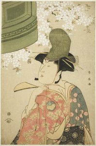 Näyttelijä Nakayama Tomisaburô Shirabyôshi-tanssijana elokuvassa "Dôjô-temppelin neito" ("Musume Dôjô-ji"). tekijältä Katsukawa Shun