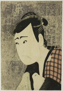 Rintakuva näyttelijä Ichikawa Yaozo III:n roolista Tanabe Bunzona näytelmässä Hana-ayame Bunroku Soga (Blooming Iris: Soga Vendetta of the Bunroku Era), joka esitettiin Miyakon teatterissa viidennen kuukauden viidentenä päivänä vuonna 1794. tekijältä Katsukawa Shun