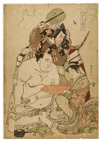 Edo Triptyykki, n. 1743-1812 (puupalikka paperilla) tekijältä Katsukawa Shunei