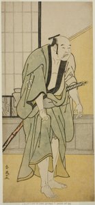 Näyttelijä Asao Tamejuro I juopuneena Gotobei näytelmässä Yoshitsune Koshigoe Jo, joka esitettiin Ichimura-teatterissa yhdeksännessä kuussa vuonna 1790. tekijältä Katsukawa Shun