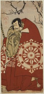 Näyttelijä Ichikawa Danjuro V Benkeinä näytelmässä Dai Danna Kanjincho, joka esitettiin Kawarazakin teatterissa yhdentenätoista kuukautena vuonna 1790. tekijältä Katsukawa Shun