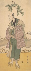 Kolmas Bando Hikosaburo miehenä seisovana joen rannalla, n. 1793. tekijältä Katsukawa Shun