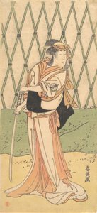 Kolmas Segawa Kikunojo tiellä seisovana naisena, n. 1788. tekijältä Katsukawa Shun