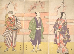 Kolme tuntematonta näyttelijää, n. 1793. tekijältä Katsukawa Shun