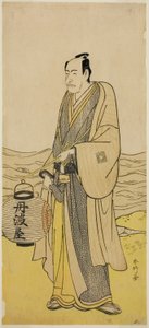 Näyttelijä Ichikawa Danjuro V roolissa Tambaya Suketaro näytelmässä On