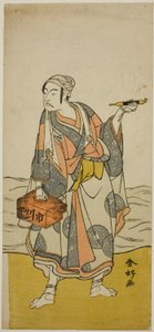 Näyttelijä Ichikawa Yaozo II venemies Jirosakuna näytelmässä Oyafune Taiheiki, joka esitettiin Ichimura-teatterissa yhdentenätoista kuukautena vuonna 1775. tekijältä Katsukawa Shunkо̄