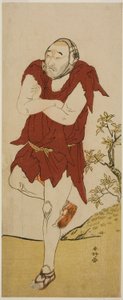 Näyttelijä Onoe Matsusuke I Mendikantti-munkkina (Gannin Bozu) näytelmässä Keisei Ide no Yamabuki, joka esitettiin Nakamura-teatterissa viidentenä kuukautena vuonna 1787. tekijältä Katsukawa Shunkо̄