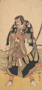 Näyttelijä Ichikawa Danjuro V soturina lähellä merenrantaa, n. 1790. tekijältä Katsukawa Shunko