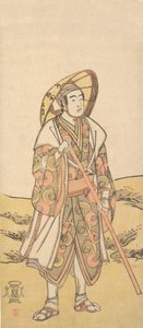 Kolmas Sawamura Sojuro pyhiinvaeltajana Kannonin pyhäkköön, n. 1784-88. tekijältä Katsukawa Shunko