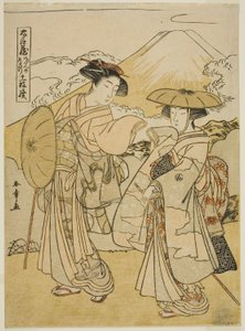 Kahdeksas näytös: Morsiusmatka, näytelmästä "Treasury of Loyal Retainers (Chushingura)" tekijältä Katsukawa Shunsho