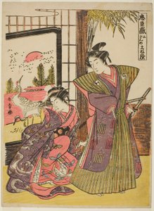 Toinen näytös: Kakogawa Honzon talo näytelmästä Chushingura (Uskollisten säilyttäjien aarre) tekijältä Katsukawa Shunsho