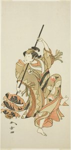 Näyttelijä Iwai Hanshiro IV esittää kolminkertaisen sateenvarjotanssin elokuvassa "Flower of Japan: Ono no Komachi