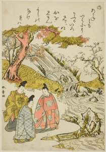"Ei" sarjasta "Tales of Ise in Fashionable Brocade Pictures (Furyu nishiki-e Ise monogatari)" tekijältä Katsukawa Shunsho