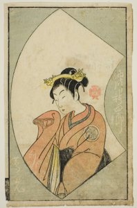 Näyttelijä Anegawa Shinshiro II elokuvasta "A Picture Book of Stage Fans (Ehon butai ogi)" tekijältä Katsukawa Shunsho
