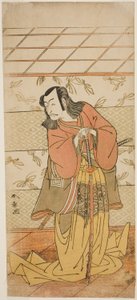 Näyttelijä Ichikawa Danjuro V Ashiya Domanina näytelmässä Kikyo-zome Onna Urakata, esitettiin Morita-teatterissa seitsemännessä kuussa, 1776 tekijältä Katsukawa Shunsho