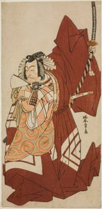 Näyttelijä Ichikawa Danjuro V Hannya no Goron roolissa näytelmässä Sugata no Hana Yuki no Kuronushi, esitys Nakamura-teatterissa yhdestoista kuukaudessa, 1776 tekijältä Katsukawa Shunsho