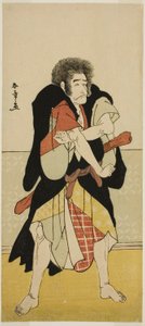 Näyttelijä Ichikawa Danjuro V Okami-danin Renegade-munkki Wantetsun roolissa näytelmäpäivämäärässä Nishiki Tsui no Yumitori, esitettiin Morita-teatterissa yhdestoista kuukaudessa, 1778 tekijältä Katsukawa Shunsho