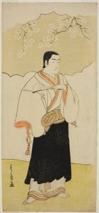 Ichikawa Monnosuke II munkki Renseibon roolissa näytelmässä Hatsumombi Kuruwa Soga, joka esitettiin Nakamura-teatterissa kolmantena kuukautena, tekijältä Katsukawa Shunsho