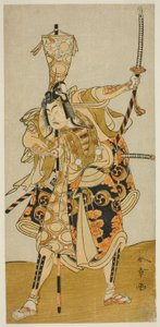 Tee Ac ja r Ichikawa Raizo I Murakami Seki Ogi Yoshiteru Jäsen Tee Pay Armor Shrimp Shinozuka, Perfor Med At Te Nakamura Tee Member Te Eventh Gate, 1772 tekijältä Katsukawa Shunsho