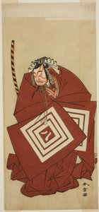 Näyttelijä Ichikawa Yaozo II Hachio-maru Aratorana näytelmässä Chigo Sakura Jusan Kane, esitettiin Ichimura-teatterissa yhdestoista kuukaudessa, 1774 tekijältä Katsukawa Shunsho