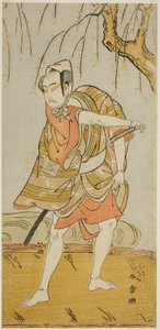 Ichikawa Yaozo II hahmona Hiranoya Tokubei (?) näytelmässä Wada Sakamori Eiga Kagami (?) tekijältä Katsukawa Shunsho