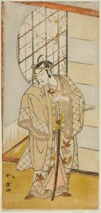 Näyttelijä Matsumoto Koshiro IV Matsuo-maruna näytelmässä Sugawara Denju Tenarai Kagami, esitettiin Nakamura-teatterissa yhdeksännessä kuussa, 1773 tekijältä Katsukawa Shunsho