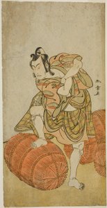 Näyttelijä Matsumoto Koshiro IV Matsuo-maruna näytelmässä Sugawara Denju Tenarai Kagami, joka esitettiin Nakamura-teatterissa neljännessä kuukaudessa, 1779 tekijältä Katsukawa Shunsho