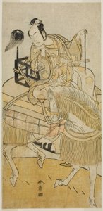 Näyttelijä Matsumoto Koshiro IV Ogata no Saburona Naamioituna Matsuura Saemoniksi näytelmässä Ichi no Tomi Tsuki no Kaomise, esitettiin Morita-teatterissa yhdestoista kuukaudessa, 1774 tekijältä Katsukawa Shunsho