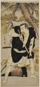 Näyttelijä Nakamura Nakazo I Ono Sadakurona näytelmässä Kanadehon Chushingura, joka esitettiin Ichimura-teatterissa kuudennessa kuukaudessa, 1783 tekijältä Katsukawa Shunsho