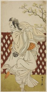 Näyttelijä Nakamura Nakazo I Sakon-gitsunea näytelmässä Hana-zumo Genji Hiiki, esitettiin Nakamura-teatterissa yhdestoista kuukaudessa, 1775 tekijältä Katsukawa Shunsho