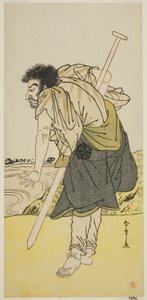 Näyttelijä Nakamura Nakazo I Renegade-munkki Dainichibon roolissa näytelmässä Edo Meisho Midori Soga, esitettiin Morita-teatterissa toisessa kuussa, 1779 tekijältä Katsukawa Shunsho