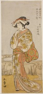 Näyttelijä Nakamura Noshio I lohikäärmeneitona naamioituneena Tamanamin näytelmässä Oyafune Taiheiki, esitettiin Ichimura-teatterissa yhdestoista kuukaudessa, 1775 tekijältä Katsukawa Shunsho