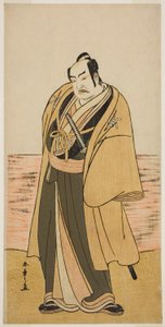 Nakamura Sukegoro II Kaminari Shokurona näytelmässä Hatsumombi Kuruwa Soga, joka esitettiin Nakamura-teatterissa toisessa kuussa, tekijältä Katsukawa Shunsho