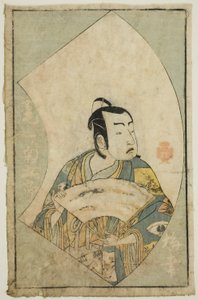 Näyttelijä Onoe Kikugoro I elokuvasta "A Picture Book of Stage Fans (Ehon butai ogi)" tekijältä Katsukawa Shunsho