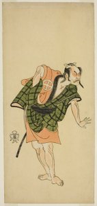 Näyttelijä Otani Hiroji III Onio Shinzaemonina (?) näytelmässä Bunshin Sugatami Soga (?), joka esitettiin Morita-teatterissa (?) toisessa kuussa, 1765 (?) tekijältä Katsukawa Shunsho