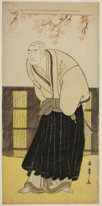 Näyttelijä Otani Hiroji III munkki Izayoibon roolissa näytelmässä Keisei Katabira ga Tsuji, esitettiin Ichimura-teatterissa seitsemännessä kuussa, 1783 tekijältä Katsukawa Shunsho