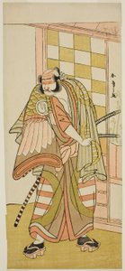 Oh c ja r Sawamura Sojuro Hyvä Kuten Kobayashi no Asahina Saburo jäsen Te Pay Kaku on hyvä Komachi Soga, Perfor med At Te Nakamura Te r Member Te Ima d mon th, 1781 tekijältä Katsukawa Shunsho