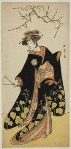Näytelmä Shitenno Tonoi no Kisewata (?), esitetty Nakamura-teatterissa (?) yhdestoista kuukaudessa, (?) tekijältä Katsukawa Shunsho