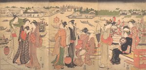 Festivaali Sumida-joen rannalla, 1700-luvun loppu.