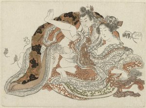 Rakkauspari ja rotat tekijältä Katsushika Hokusai (possibly)