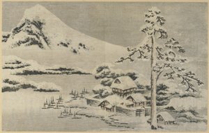 (Merenrantakylä lumessa), 1814 tekijältä Katsushika Hokusai