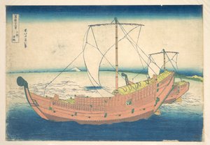 Kazusan edustalla merellä (Kazusa no kairo), sarjasta ”Fuji-vuoren 36 näkymää” (Fugaku sanjūrokkei) tekijältä Katsushika Hokusai