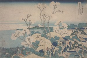 Kirsikankukkia Gotenyamassa, n. 1829-33 tekijältä Katsushika Hokusai