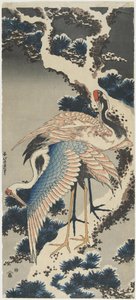 Cranes on Pine, c. 1834 tekijältä Katsushika Hokusai