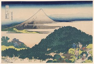 Cushion Pine Tree at Aoyama (Aoyama Enza no matsu), sarjasta "Kolmekymmentäkuusi näkymää Fuji-vuorelle (Fugaku sanjurokkei)" tekijältä Katsushika Hokusai