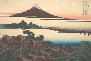 Dawn at Isawa Kain maakunnassa Koshu Isawa no akatsuki, sarjasta Thirty-six..., ca. 1830-32. tekijältä Katsushika Hokusai