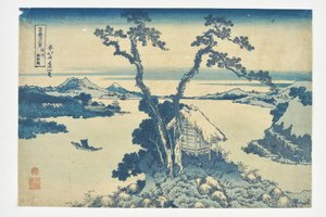 Suwa-järvi Shinshūn maakunnassa sarjasta »36 näkymää Fuji-vuorelta« tekijältä Katsushika Hokusai
