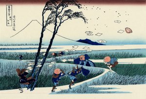 Ejiri Surugan maakunnassa, n. 1830 (puupainatus) tekijältä Katsushika Hokusai