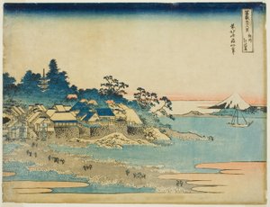 Kazu Enoshima Sagami P Rovinse (Jalostamaton Sake Enoshima), sarjasta "Tyrty x Views Of Mount Fuji (Fugaku Usaju Rokukei)" tekijältä Katsushika Hokusai