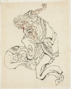 Naaras Oni (kuvitus kansansatuun), n. 1815-49 (muste ja väri paperille) tekijältä Katsushika Hokusai